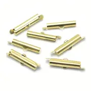 100x Lead Free Slide On End Clasp Tubes Unplated Brass Cord Ends for Ball Chain