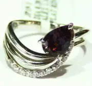 Vintage 1.56CT Platinum Natural Cut White Diamond Alexandrite Engagement Ring