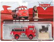 [Disney] Cars 2023 Mattel 1:55 Scale Diecast 2-Pack Red The Fire Truck and Stanley Monument