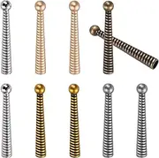 uxcell Bolo Tie Tips, 10Pcs 2 Inch Long Alloy Bolo Tie Supplies Replacement Cord End Caps 5mm Diameter for DIY Crafts Clothes Decor, 5 Colors