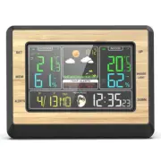 LCD Digital Weather Station Clock Calendar Thermometer Wireless Indoor & Outdoor