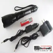 3 Modes Rechargeable Cree Q5 LED Flashlight Torch Black