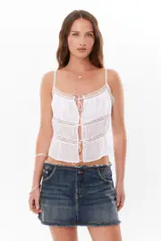 [Supré] Supré - Amy Tie Front Cami - White 12 WHITE