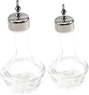 LABRIMP 2pcs Clear Glass Japanese Bottles Portable Cocktail Tools for Bar Supply Leak Seal for Freshness