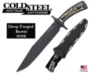 Cold Steel 9" Fixed Blade Knife DROP FORGED BOWIE 52100 Carbon Steel 36MK