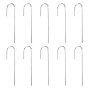 10pcs Tent Stakes 1/4" J Hook Garden Stakes Durable Metal Tent Pegs