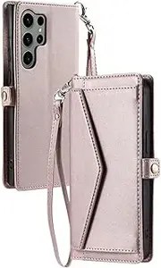 for Samsung S20 Plus Crossbody Leather Wallet Card Phone Case Lanyard Cover(for Samsung S20 Plus/Pink)