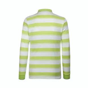 【PLAYBOY GOLF】男款標語橫條紋混棉長袖POLO衫-綠(高爾夫球衫/AA16205-45)