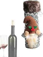Wine Bottle Cover,Christmas Gnome Champagne Bottle Covers | Swedish Tomte Gnomes, Wine Bottle Decorations, Christmas Wine Bag for Hostess Table Decor