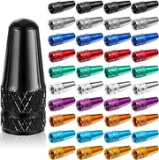 40 Pieces Bicycle Presta Valve Cap Multi Color Anodized Aluminum Presta Cycling Valve Cap Bicycle Bike Tire Caps French Style Cap Dust Covers