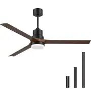Ceiling Fans with Lights and Remote, Indoor and Outdoor, 60-inch Ceiling Fan ...