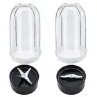2 Pack 16oz Cup with Cross Blade and Flat Blade Combo - Replacement for Mag-i...