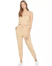 L*Space North Shore Jumper Size M Tan Terry Cloth Strapless Beach Romper 145$