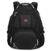Swisswin Swiss waterproof 17" laptop Backpack School backpack Travel Backpack SW9371 Black