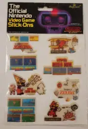 VIDEO GAME STICK-ONS 1988 Nintendo UNOPENED STICKER CARD PACK Zelda PUNCH OUT +
