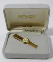 Anson Scrimstone Eagle Head Tie Bar Clasp New in Envoy Box Made in USA