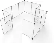 Pet Playpen, Portable Large Plastic Yard Fence Small Animals, Puppy Kennel Crate