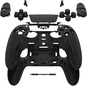 eXtremeRate Full Set Housing Shell with Buttons Touchpad Cover Compatible with ps5 Edge Controller, Black Custom Replacement Decorative Trim Shell Front Back Plates Compatible with ps5 Edge Controller