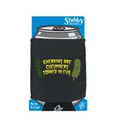 Gherkins Are Cucumbers Evil - Funny Novelty Stubby Holder With Base
