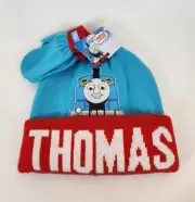 Thomas The Tank Engine Thomas Friends Winter Knit Hat Beanie Mittens Glove Set