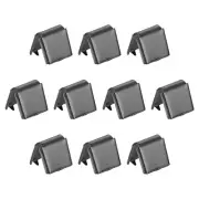 32Pcs Pinch Crimp Ends, 8mm Cord End Clasps Ribbon Crimp Ends, Metallic Black