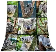 Large Fleece Throw Blanket for Couch, Sofa and Bed, Soft Blankets and Warm Throws, Cozy, Plush, Lightweight, Animal Koala