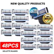 8-48Pcs Stainless Steel Blade Sharp 3 Layer Safety Razor for Gillette Mach 3 Man