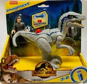 Fisher-Price Imaginext Jurassic World Dominion Dinosaur Blue & Owen Grady Toy