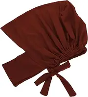 [FOMIYES] Soft and Breathable Milk Silk Cap Women's Turban Muslim Hijab Islamic Women Headwear Elastic Neckwear Coffee