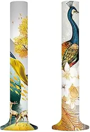 YANGSHINE 2 Pieces Tower Fan Dust Cover, Vertical Fan, Dustproof Protective Cover for 99-134 cm, Household Stand Fan Wealth Tree Peacock Pattern Decorative Cover