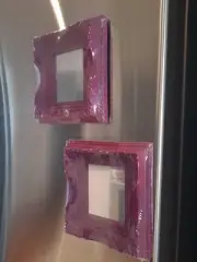 Cute Purple Ornate Magnetic Mirror Frames Decor 4.5"x5"