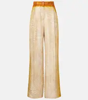 [Dries Van Noten] Dries Van Noten Porters printed silk wide-leg pants AU 10 multicoloured
