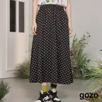 在飛比找momo購物網優惠-【gozo】點點波浪修身鬆緊圓裙(兩色)