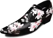 [Generic] Oxford for Men Formal Shoes Lace Up OX Leather Casual Business Pointed Toe Printing Low Top High Heel