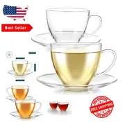 Classic 12 OZ Teacup Set in Borosilicate Glass – Ideal for Gift Giving – 2-Pack