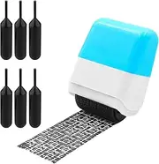 Identity Theft Protection Roller Stamp Set(No Ink Leakage) Including 6-Pack Refills - Confidential Roller Stamp, Anti Theft, Privacy & Security Stamp, Designed for ID Blackout Security