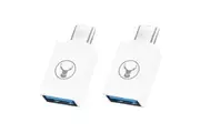 2x Bonelk 5Gbps USB-C to USB-A 3.0 Adapter Connector For Laptop Computer White