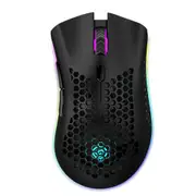 BM600 2.4GHz Wireless Mouse 1600DPI USB Rechargeable Honeycomb RGB Optical 7 Keys Mouse For Laptop PC Game Office