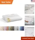 100% Cotton Percale Fitted Sheet King Size, White, 1 Deep Pocket Fitted Sheet...