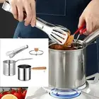 Stainless Steel Deep Fryer Pot Multifunction Small Deep Fryer Pot Frying Basket