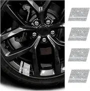 8Pcs Bling Wheel Rim Decals,Rhinestone Reflective Stickers Car Decorations,Self-Adhesive Universal Tire Rim Stickers for 16-21 Inch Wheels Tire Rim(White)