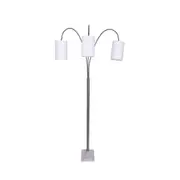 Sarantino Metal Arc Floor Lamp 3 Shades in Nickel Finish & Marble Base