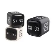 Gravity Cube Timer Rotation Kitchen Gravity Sensor Flip Timer-Black