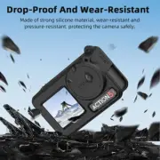 Camera Silicone Case With Lanyard Lens Protective Cover For DJI Action 3/4/5 Pro