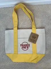 Trader Joe’s Yellow Mini Canvas Tote Bag NEW