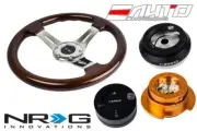 NRG 330 BR Wood CH Spoke Steering Wheel 1.5" DP/130 Hub/2.5 RG Release/Lock Matt (for: Honda)