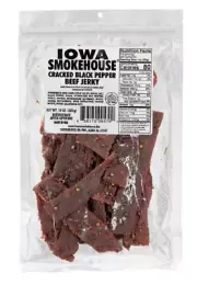 Iowa Smokehouse IS-10JP Cracked Black Pepper Beef Jerky, 10 oz.