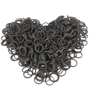 1200 Mini Rubber Bands for Hair Ties - Soft Elastic Bands in Black