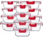 24-Piece Glass Food Storage Containers with Locking Lids,Glass Meal Prep Cont...