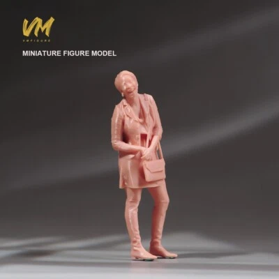 DIY Resin 1/87 Handsome Guy Boy Unpaint Figure Diorama Miniature For Car Toys